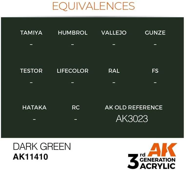 AK Interactive DARK Žalias figūrėlių akriliniai dažai 3rd Gen 17ml