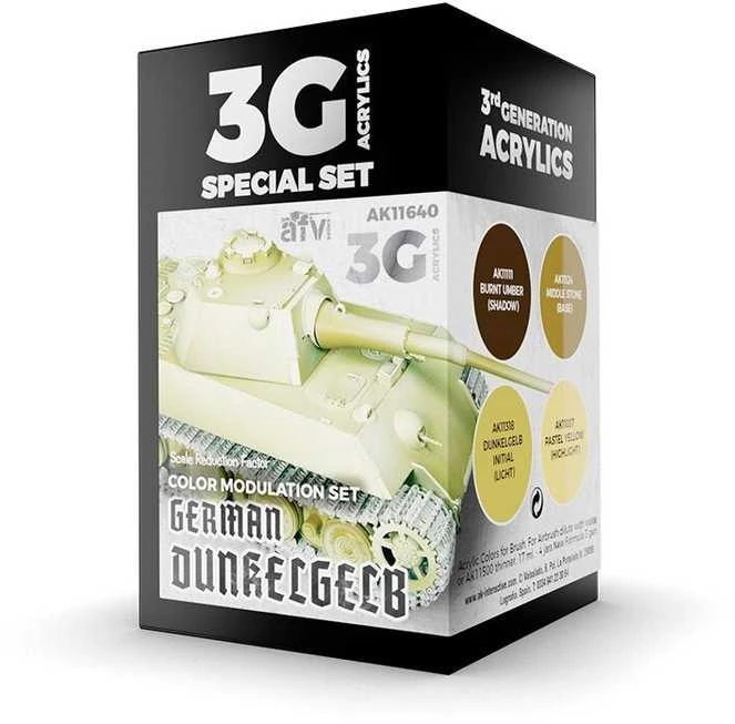 AK Interactive Dunkelgelb moduliacijos akrilinių dažų rinkinys