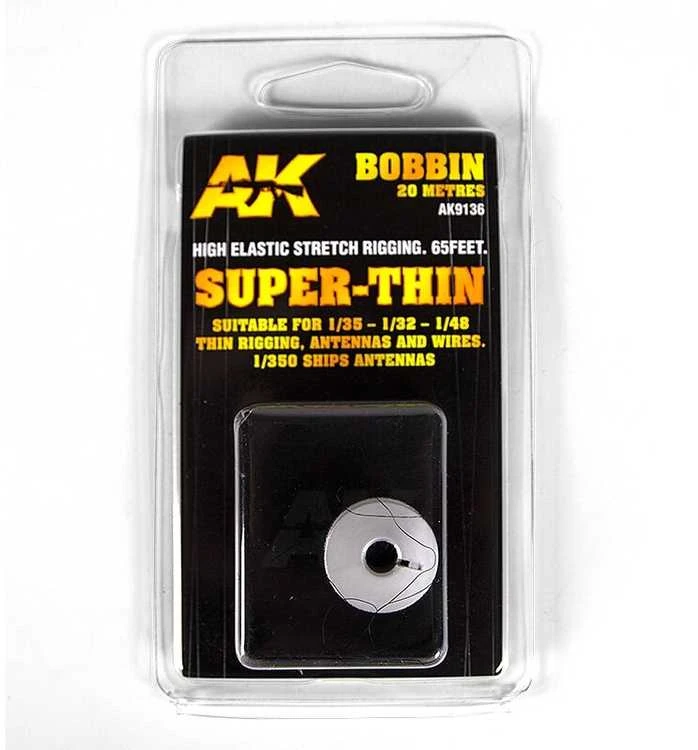 AK Interactive elastinga takelažo gija SUPER THIN 70D, AK9136