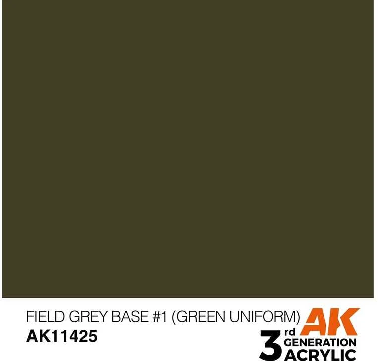 AK Interactive Field Pilkas Base #1 akriliniai dažai figūrėlėms 17ml