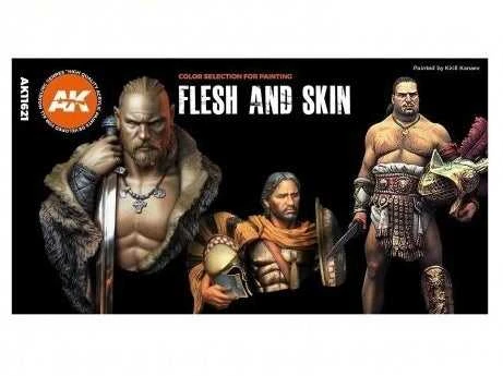 AK Interactive Flesh & Skin 3Gen akriliniai odos atspalvių dažai, 6 vnt.