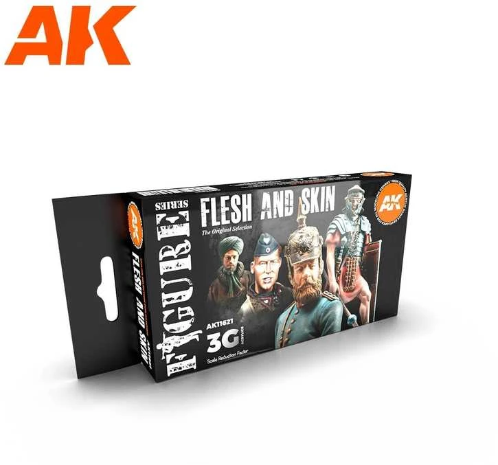 AK Interactive Flesh & Skin 3Gen akriliniai odos atspalvių dažai, 6 vnt.