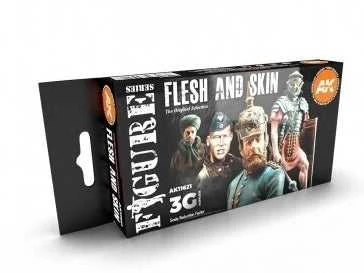 AK Interactive Flesh & Skin 3Gen akriliniai odos atspalvių dažai, 6 vnt.