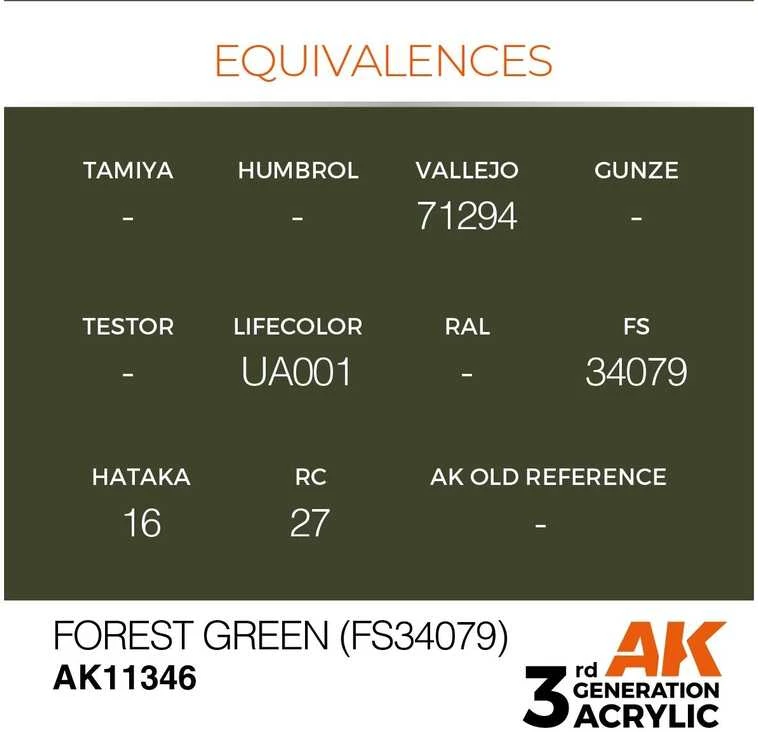 AK Interactive Forest Žalias FS34079 AFV akriliniai dažai 17 ml