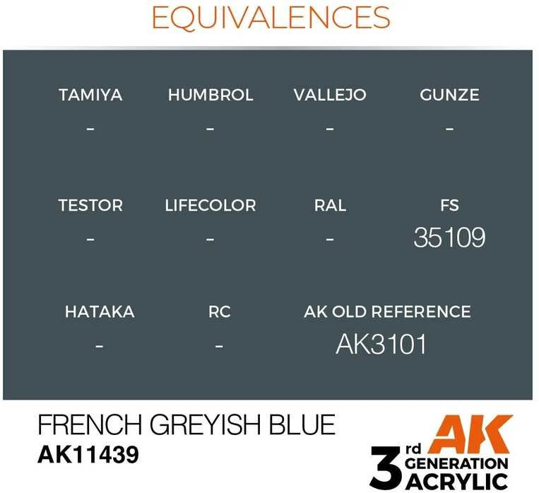 AK Interactive French Greyish Mėlyna figūrų akriliniai dažai 17 ml