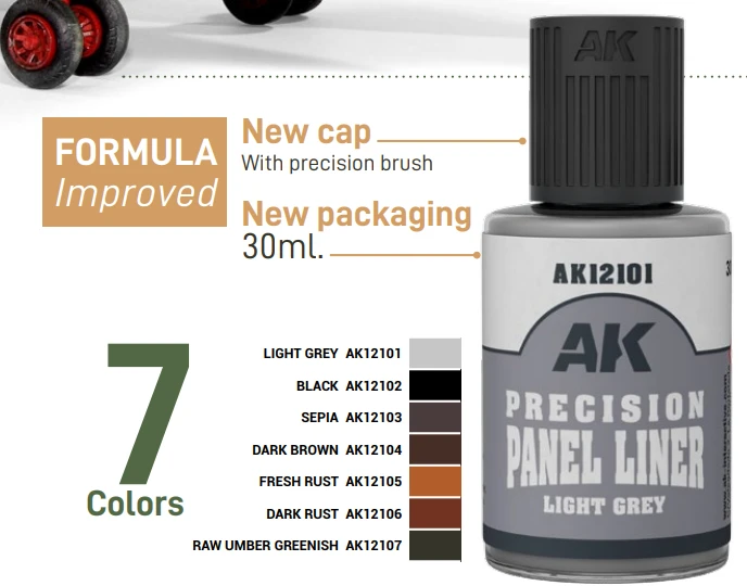 AK Interactive Fresh Rust panelių linijų dažai, 30 ml AK12105