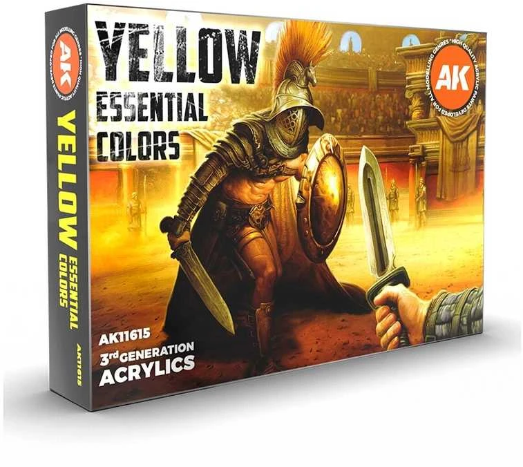 AK Interactive geltonų akrilinių dažų rinkinys, 3rd Gen, 6 vnt.