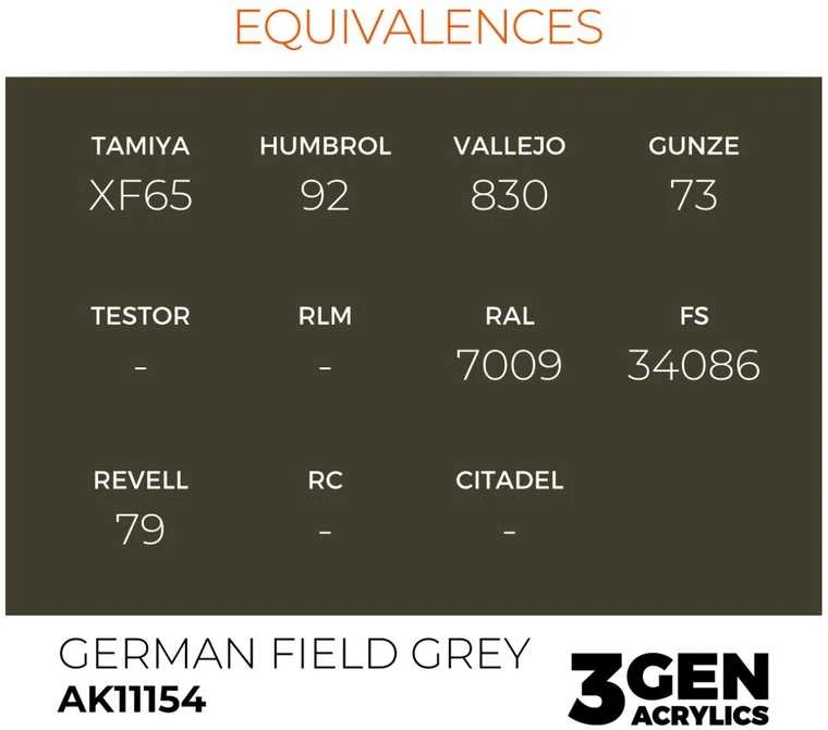 AK Interactive German Field Pilkas 3Gen akriliniai dažai 17 ml