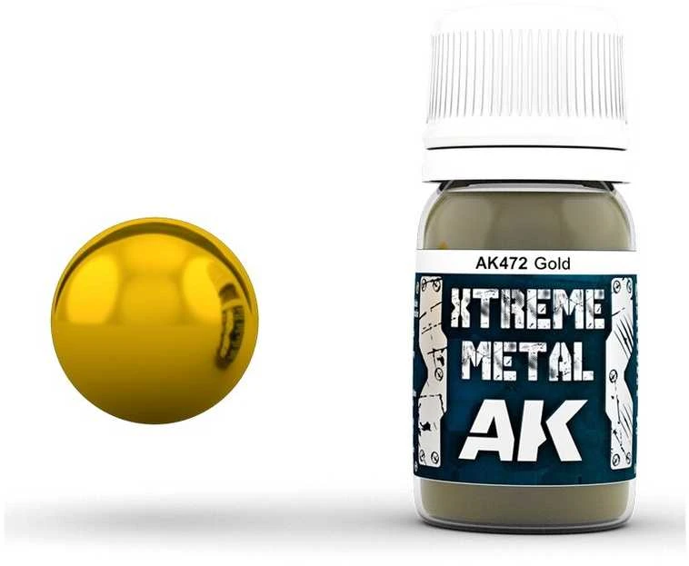 AK Interactive GOLD XTREME METAL emaliniai metaliniai dažai 30 ml