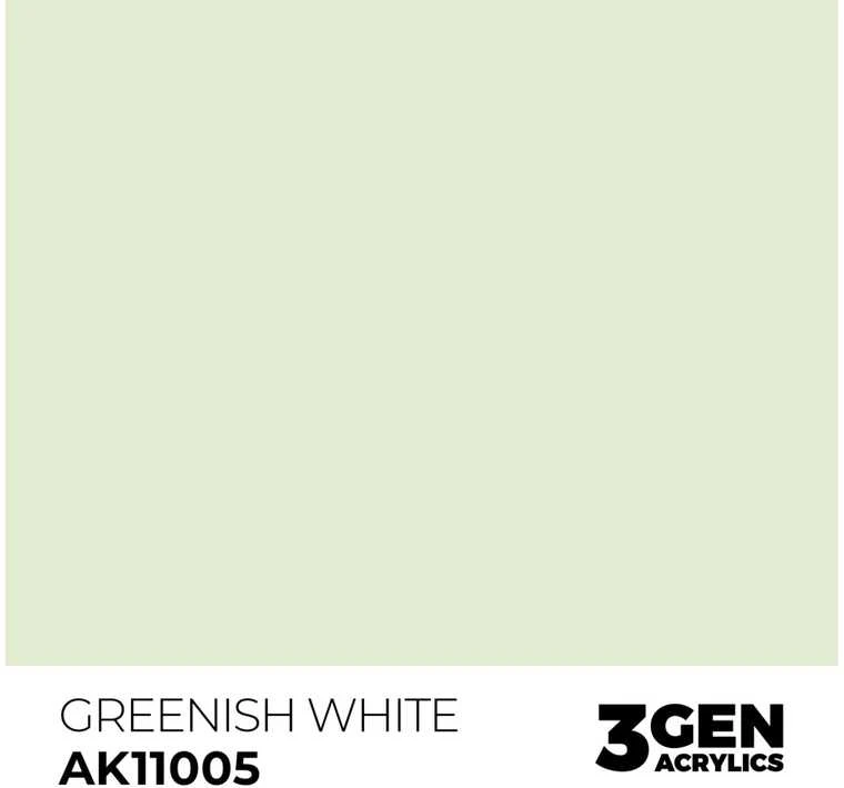 AK Interactive Greenish Baltas 3 kartos akriliniai dažai 17ml AK11005