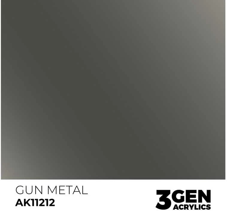 AK Interactive Gun Metal akriliniai modelių dažai 17ml, 3 gen.