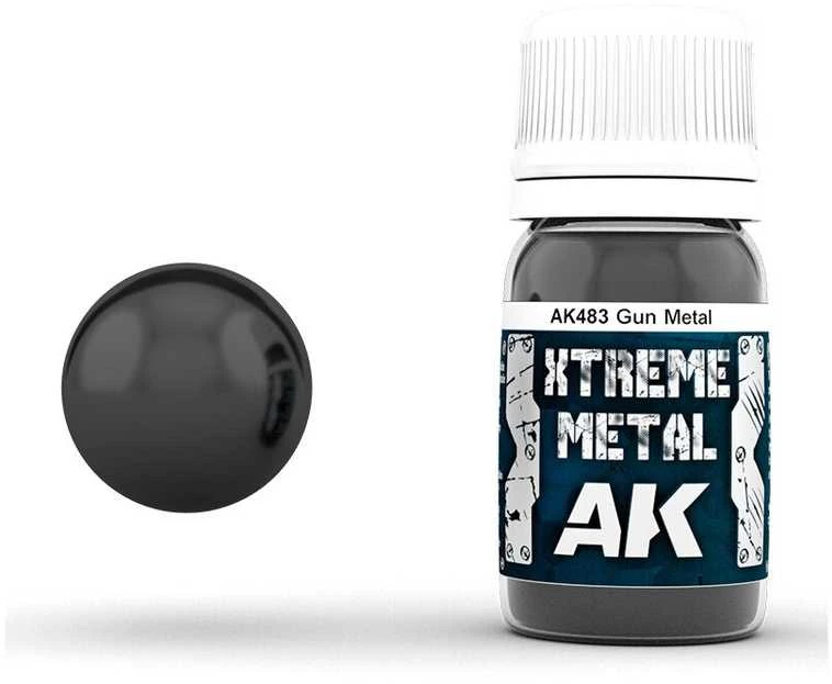 AK Interactive Gun Metal Xtreme Metal emaliniai metaliniai dažai 30ml