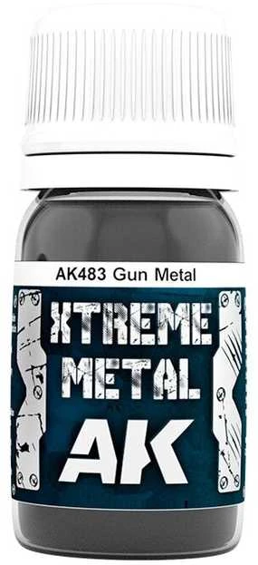 AK Interactive Gun Metal Xtreme Metal emaliniai metaliniai dažai 30ml