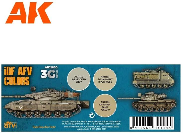 AK Interactive IDF AFV spalvos 3rd Gen akrilinių dažų rinkinys