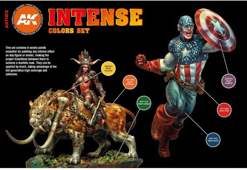 AK Interactive Intense Colors 3rd Gen akrilinių dažų rinkinys 6 vnt