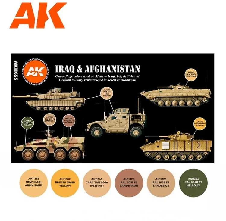 AK Interactive Irakas & Afganistanas 3Gen akrilinių dažų rinkinys