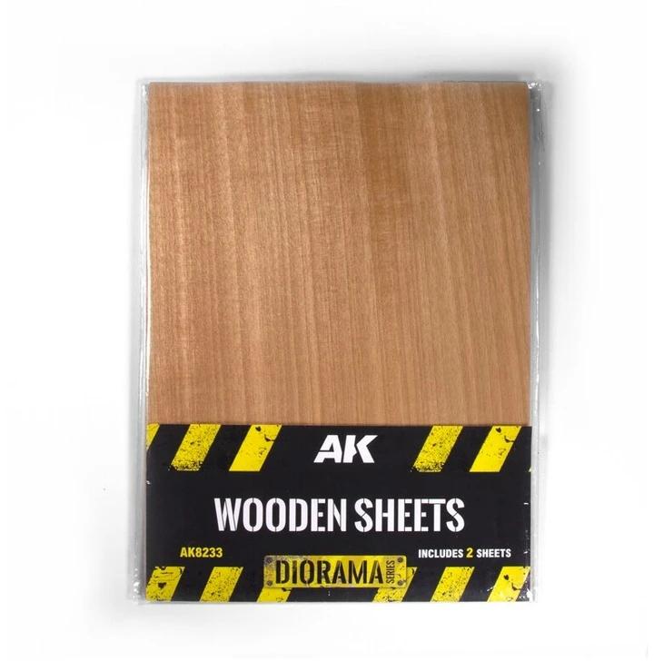Ak Interactive Itin ploni natūralios medienos A4 lakštai dioramoms, 2 vnt
