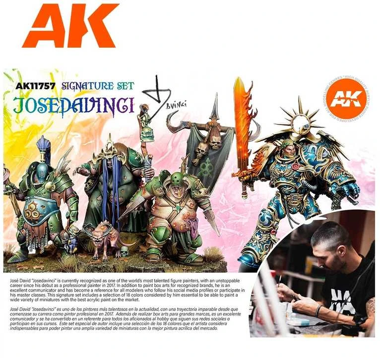 AK Interactive Jose Davinci 3rd Gen akrilinių dažų rinkinys, 18 spalvų