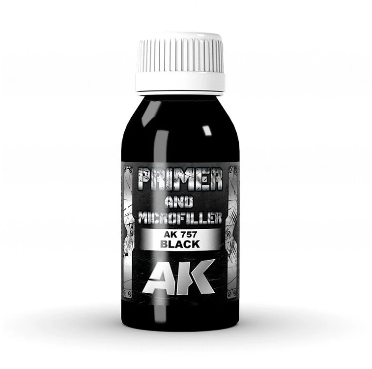 Ak Interactive Juodas modelių gruntas su mikroužpildu aerografui, 100 ml