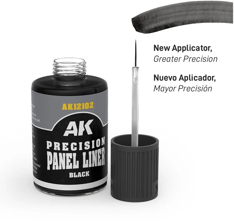 AK Interactive juodas Panel Liner sendinimo skystis, 30 ml AK12102