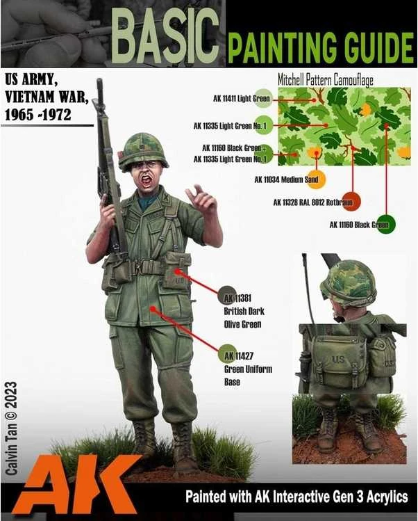 AK Interactive Juodas Žalias akriliniai dažai 3 kartos 17ml AK11160