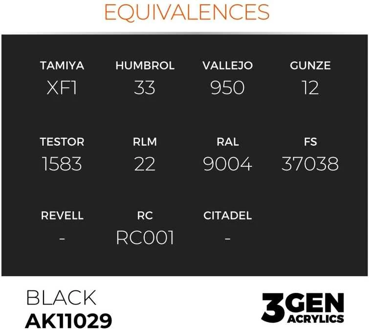 AK Interactive juodi 3rd Gen akriliniai dažai 17 ml AK11029
