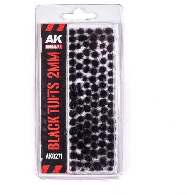 AK Interactive juodi Fantasy žolės kuokšteliai 2mm miniatiūroms