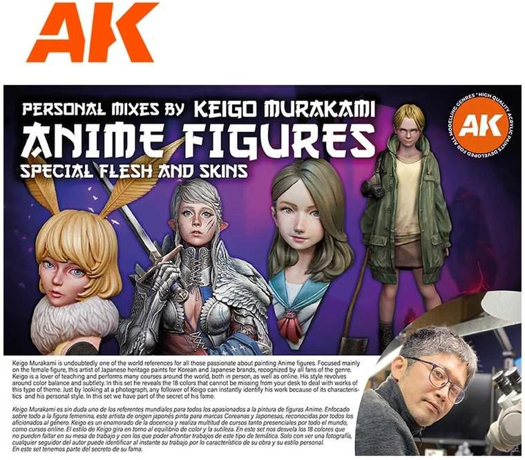 AK Interactive Keigo Murakami anime dažų rinkinys figūrėlėms 18 sp.