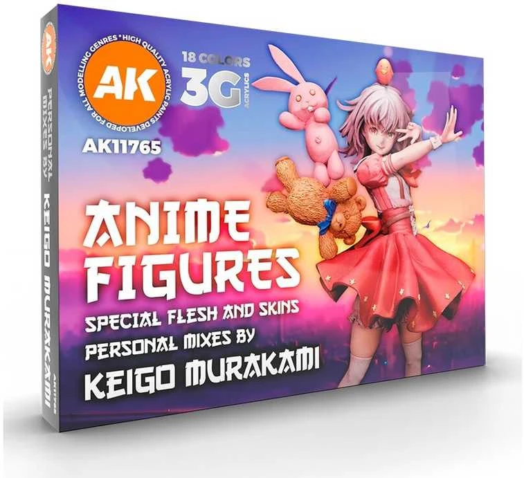 AK Interactive Keigo Murakami anime dažų rinkinys figūrėlėms 18 sp.