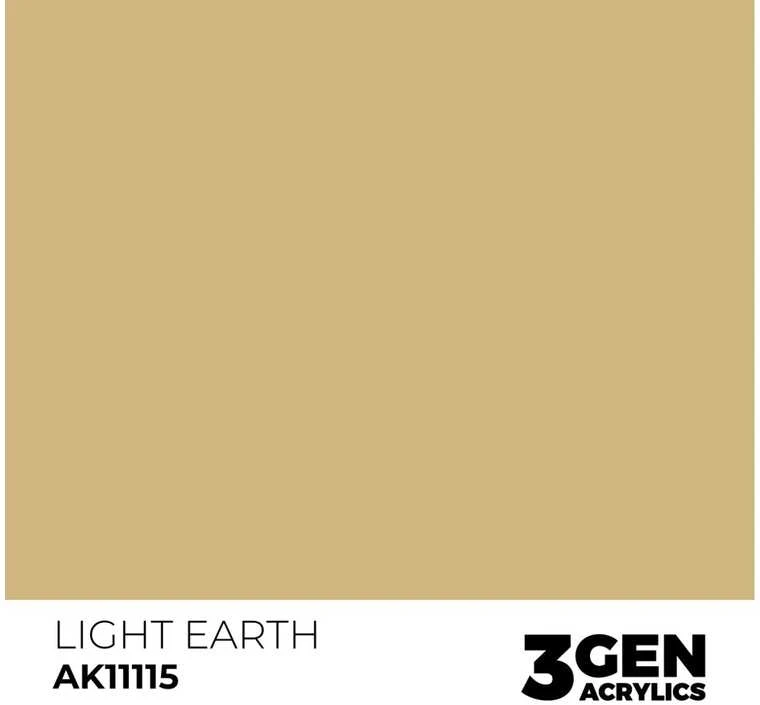 AK Interactive Light Earth 3 kartos akriliniai dažai, 17 ml