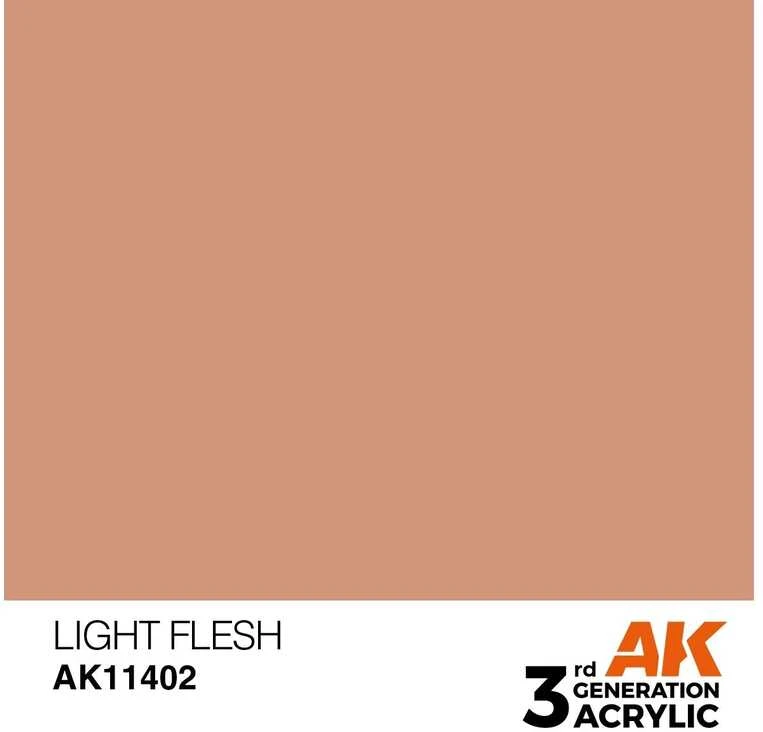 AK Interactive LIGHT FLESH 3 kartos figūrėlių akriliniai dažai 17 ml