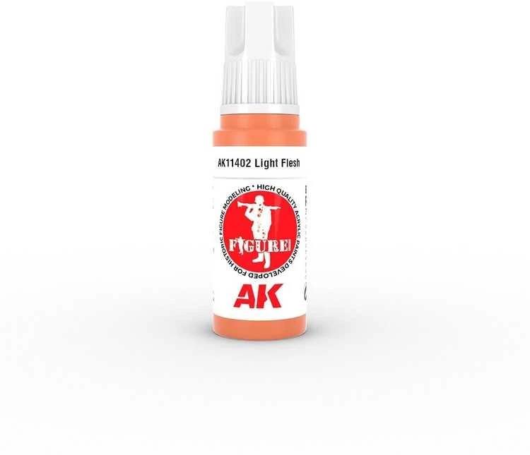 AK Interactive LIGHT FLESH 3 kartos figūrėlių akriliniai dažai 17 ml
