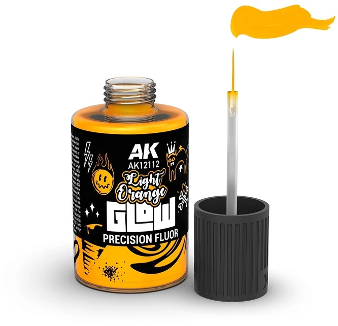 AK Interactive Light Oranžinis Glow fluorescenciniai emalio dažai, 30 ml AK12112