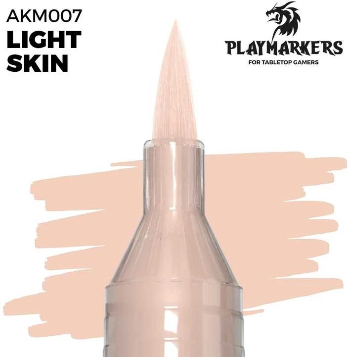 AK Interactive LIGHT SKIN akrilinis dažų žymeklis su šepetėliu
