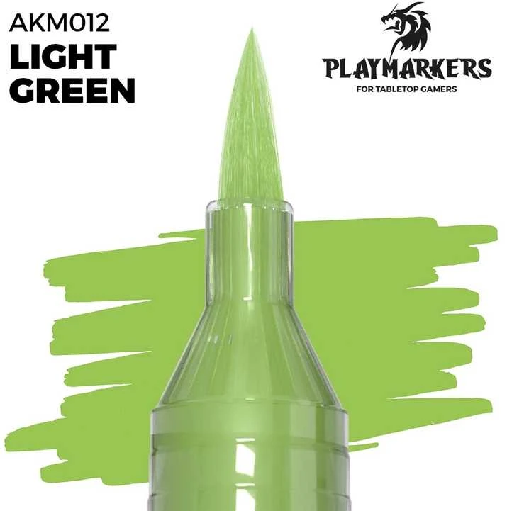 AK Interactive LIGHT Žalias akrilinis dažų žymeklis su teptuku AKM012