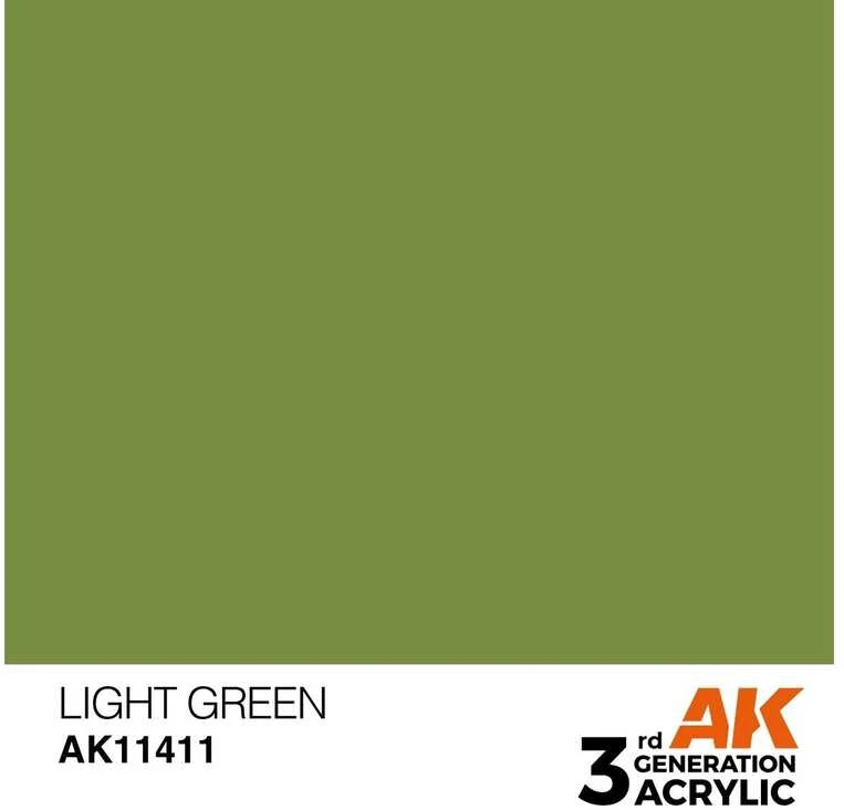 AK Interactive Light Žalias figūrėlių akriliniai dažai 3 kartos 17 ml