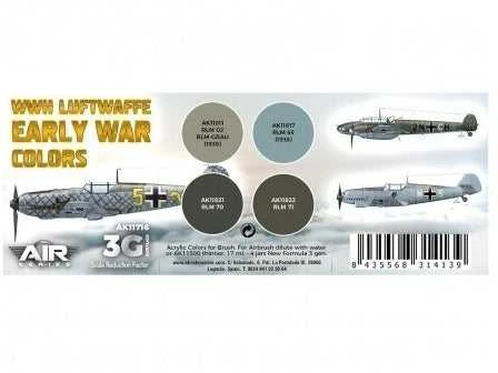 AK Interactive Luftwaffe ankstyvojo karo akrilinių dažų rinkinys