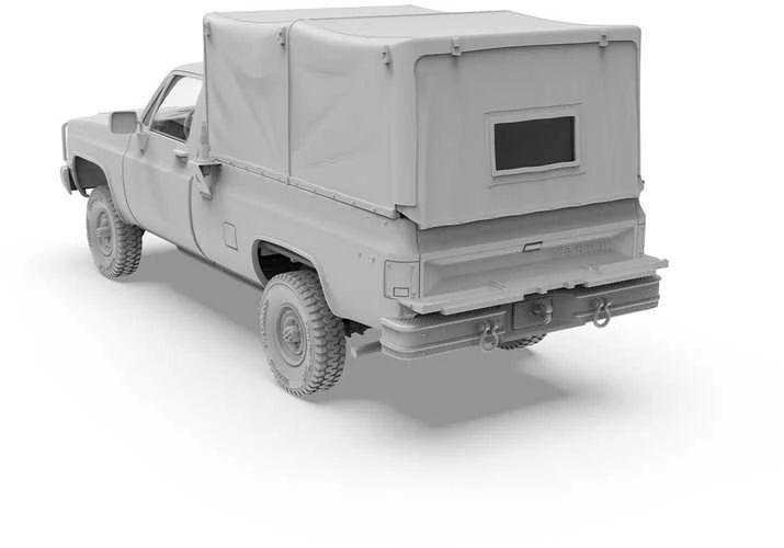 AK Interactive M1008 Cargo Carrier su tentu 1/35 plastikinis karinis rinkinys