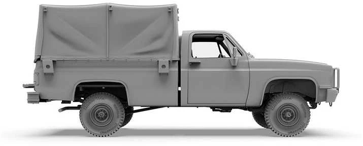 AK Interactive M1008 Cargo Carrier su tentu 1/35 plastikinis karinis rinkinys