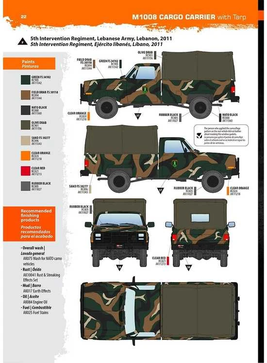 AK Interactive M1008 Cargo Carrier su tentu 1/35 plastikinis karinis rinkinys