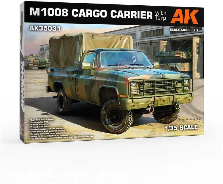 AK Interactive M1008 Cargo Carrier su tentu 1/35 plastikinis karinis rinkinys
