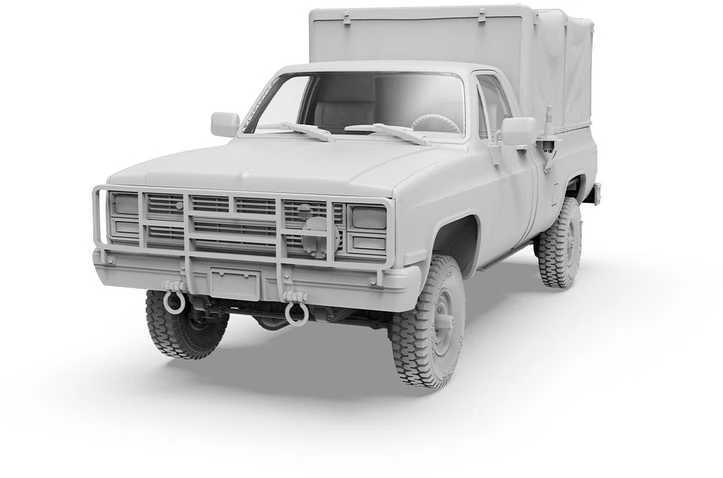 AK Interactive M1008 Cargo Carrier su tentu 1/35 plastikinis karinis rinkinys