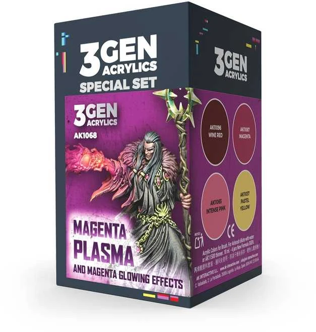 AK Interactive Magenta plazmos švytėjimo akrilinių dažų rinkinys 3Gen