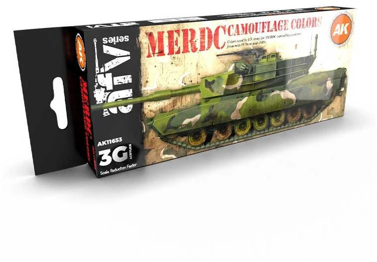 AK Interactive MERDC kamufliažo akrilinių dažų rinkinys, 8 spalvos