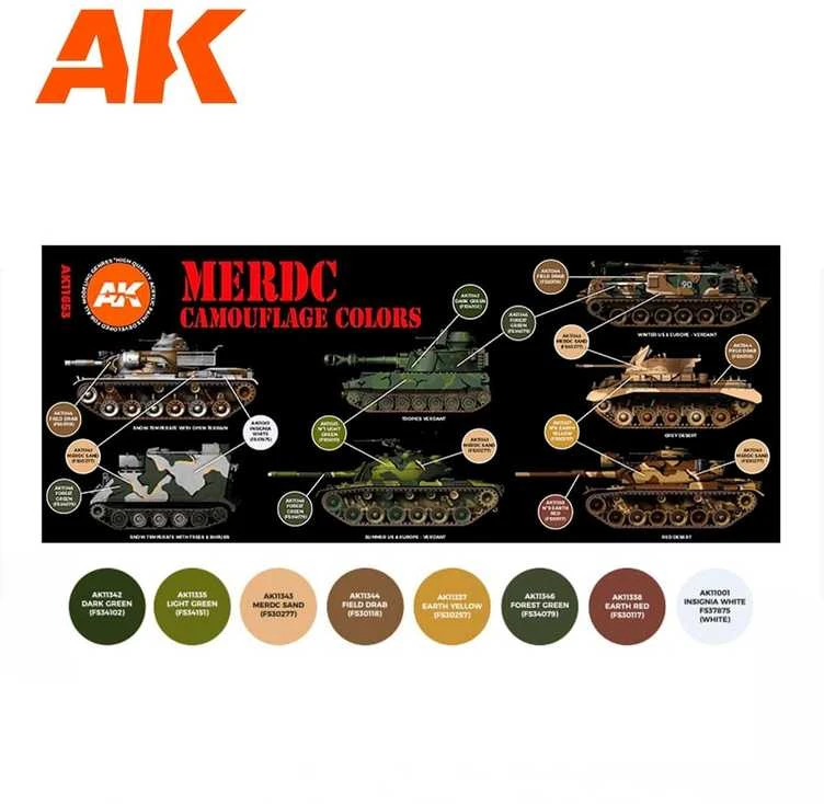 AK Interactive MERDC kamufliažo akrilinių dažų rinkinys, 8 spalvos