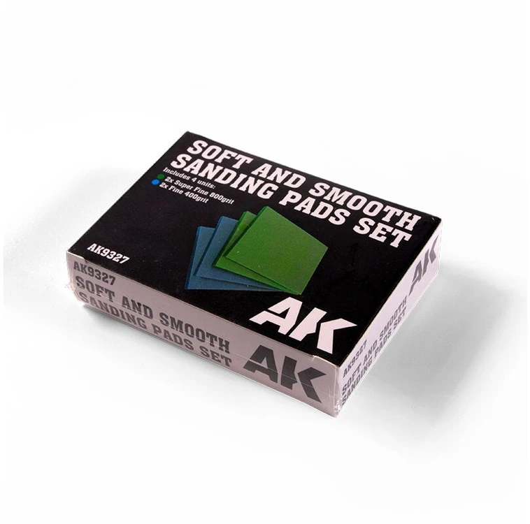Ak Interactive Minkštos šlifavimo kempinėlės 400/800 grūdėtumo, 4 vnt.