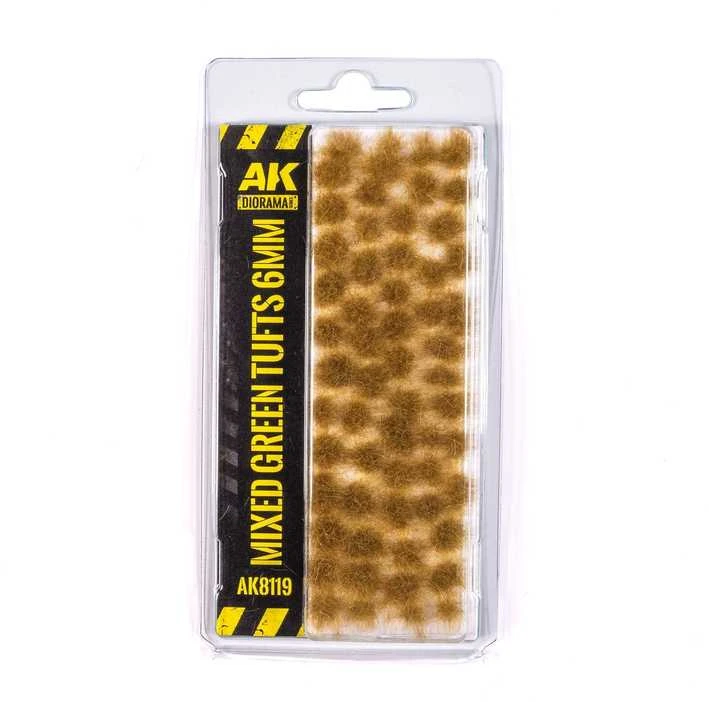 AK Interactive mišrūs žali žolės kuokšteliai 6 mm (AK8119)