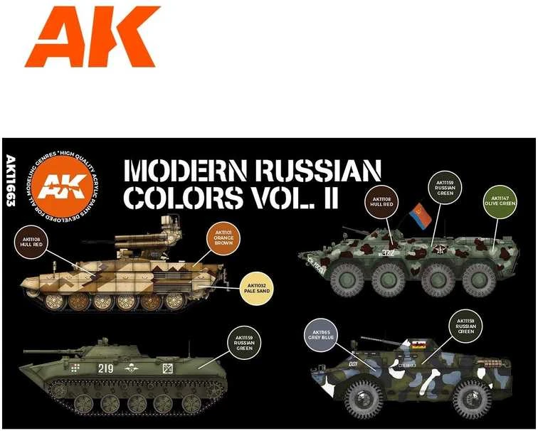 AK Interactive Modern Russian Colors Vol.2 3Gen akrilinių dažų rinkinys
