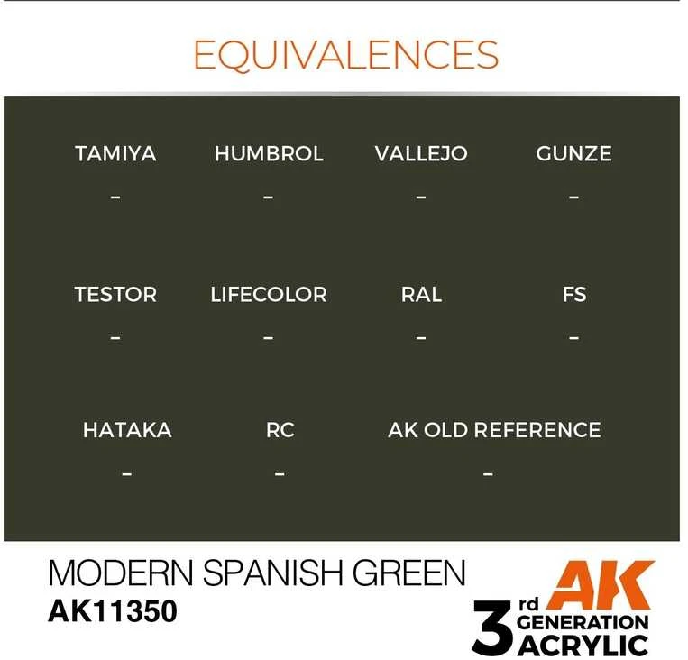 AK Interactive Modern Spanish Žalias akriliniai dažai AFV, 17 ml