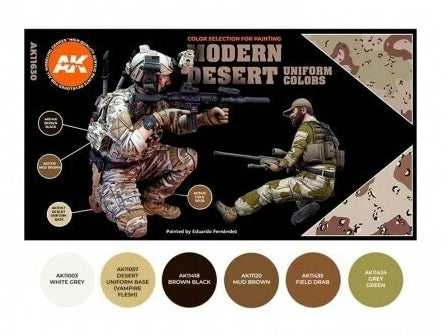 AK Interactive modernių dykumos uniformų 3Gen akrilo dažų rinkinys